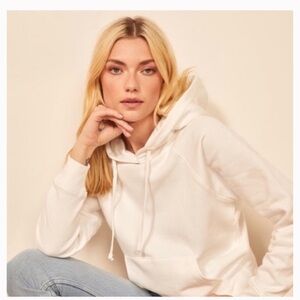 NWT Reformation Tanner Classic Hoodie in Vintage White  - Size: XS